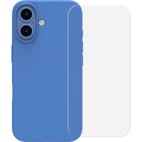 BlueBuilt Back Cover iPhone 16 Blauw + Screenprotector Glas