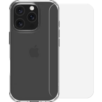 BlueBuilt Protective Back Cover iPhone 16 Pro Transparant + Screenprotector Glas