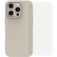 BlueBuilt Back Cover iPhone 16 Pro Beige + Screenprotector Glas