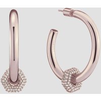 Poppy Hoop Earrings with Charm - 18k Rose Gold Plated