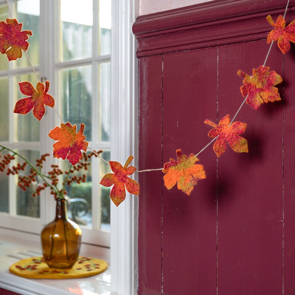 Sjaal met verhaal - Viltslinger Herfstblad Indian Summer