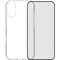 Back Cover iPhone 17 Transparant + BlueBuilt iPhone 17 Screenprotector Glas