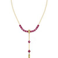 Adelaide Swarovski Lariat Necklace - 18k Rose Gold Plated