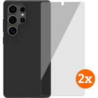 BlueBuilt Samsung Galaxy S25 Ultra Back Cover Zwart + Screenprotector Glas Duo Pack