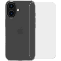 BlueBuilt Back Cover iPhone 16 Transparant + Screenprotector Glas