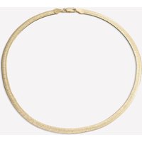 Angelique Gold Diamond-Cut Herringbone Necklace - 16" / 18k Gold Plated Silver