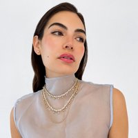 Evelyne Crystal Beaded Necklace - 18k Gold Plated