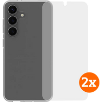 BlueBuilt Back Cover Samsung Galaxy S25 Transparant + Screenprotector Glas Duo Pack