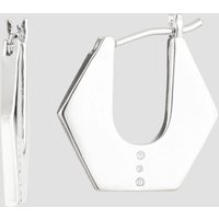 Mireille Flat Hoop Earrings - Rhodium Plated