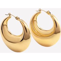 Daphné Extra Large Puffy Hoops - Rhodium Plated