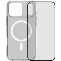 BlueBuilt Protective Back Cover met MagSafe iPhone 17 Pro Max Transparant + BlueBuilt iPhone 17 Pro Max Screenprotector Glas