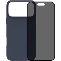 BlueBuilt Protective Back Cover met MagSafe iPhone 17 Pro Max Blauw + BlueBuilt iPhone 17 Pro Max Privacy Screenprotector Glas
