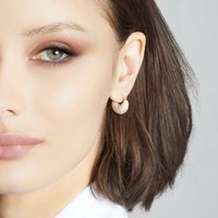 Celine Huggy Hoops - Rhodium Plated