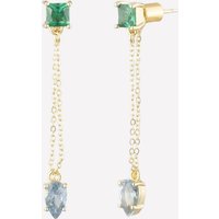 Kathryn Crystal Drop Earrings - Rhodium Plated