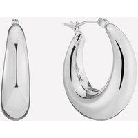 Large Puffy Hoops - Rhodium Plated