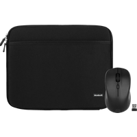 BlueBuilt Laptophoes breedte 37 cm 15-16 inch M Zwart + Nexum Draadloze muis