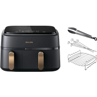 Philips 3000 series Dual Basket NA352/00 + Dubbellaagse kookset