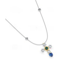 Talia Cross Necklace - Rhodium Plated