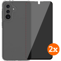 BlueBuilt Protective Cover Samsung Galaxy A36 Transparant + Privacy Protector Duo Pack