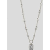 Indre Stone Pendant Necklace - Rhodium Plated