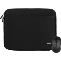 BlueBuilt Laptophoes breedte 36 cm 15 inch M Zwart + Nexum Draadloze muis