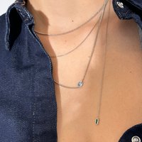 Joélle Bezel-Set Necklace - 18k Gold Plated Brass