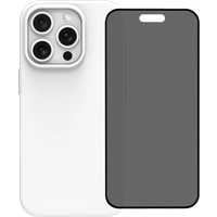 BlueBuilt Back Cover iPhone 16 Pro Wit + Privacy Filter Screenprotector Glas