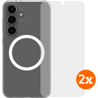 BlueBuilt Protective Back Cover Magneet Galaxy S25 Transparant + Screenprotector Duo Pack
