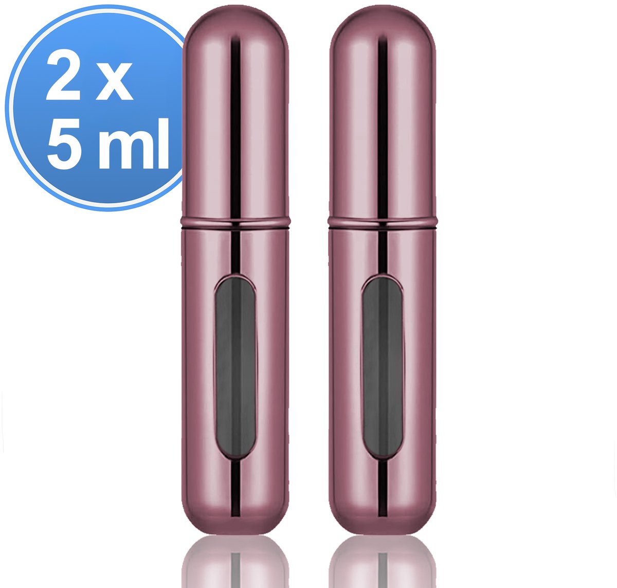 Scenty® - Parfum Verstuiver Navulbaar - Mini Parfum Flesje - Leeg - Reisflesje - Lichtroze - 2 stuks