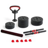 Halterset met stang, gewichten en kettlebell