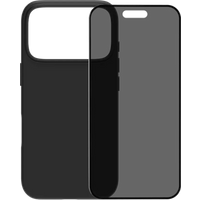 BlueBuilt Back Cover iPhone 17 Pro Zwart + BlueBuilt iPhone 17 Pro Privacy Screenprotector Glas