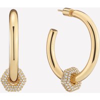 Poppy Hoop Earrings with Charm - 18k Gold Plated