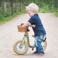 Bandits and Angels Starter retro groen met mandje - 10 inch loopfiets vanaf 2 jaar