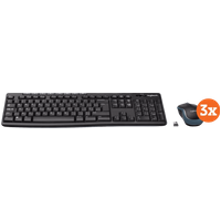 Logitech MK270 Draadloos Toetsenbord en Muis QWERTY 3-Pack