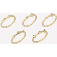 Diana Bezel Rings - 8 / 18k Gold Plated / White
