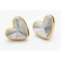 Eléa Chunky Heart Earrings - Rhodium Plated