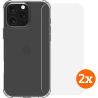 BlueBuilt Protective Back Cover iPhone 16 Pro Max Transparant + Screenprotector Duo Pack
