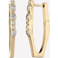Mael Hoop Earrings with Crystals - 18k Gold Plated Brass