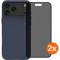 BlueBuilt Protective Cover MagSafe iPhone 17 Pro Max Blue + Privacy Protector Duo Pack