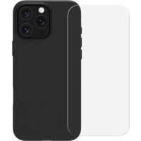 BlueBuilt Back Cover iPhone 16 Pro Zwart + Screenprotector Glas