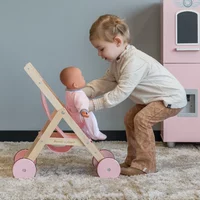 Poppenbuggy 2 jaar hout roze Lovely Pink - Bandits & Angels