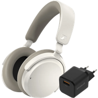 Sennheiser Accentum Wireless Wit + BlueBuilt Quick Charge Oplader Usb A Poort 18W Zwart