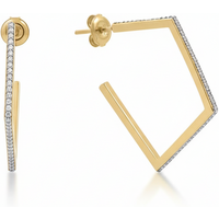 Laurel Pavé Hoop Earrings - 18k Gold Plated