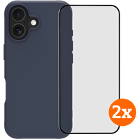 BlueBuilt Protective Back Cover iPhone 17 Blauw + Screenprotector Glas Duo Pack