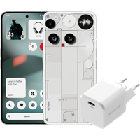 Nothing Phone (3) 256GB Wit 5G + BlueBuilt Oplader met Usb C Poort 45W Wit