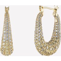 Cybele Crystal Hoop Earrings - Rhodium Plated
