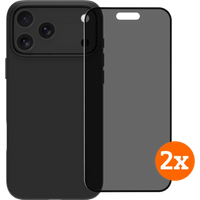 BlueBuilt Back Cover iPhone 17 Pro Max Zwart + Privacy Filter Screenprotector Duo Pack