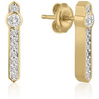 Ani Pave Bar Stud Earrings - 18k Gold Plated