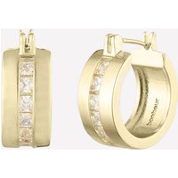 Livie Baguette Hoop Earrings - Rhodium Plated