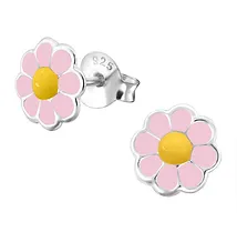 Oorbellen bloem roze geel - By Nikki